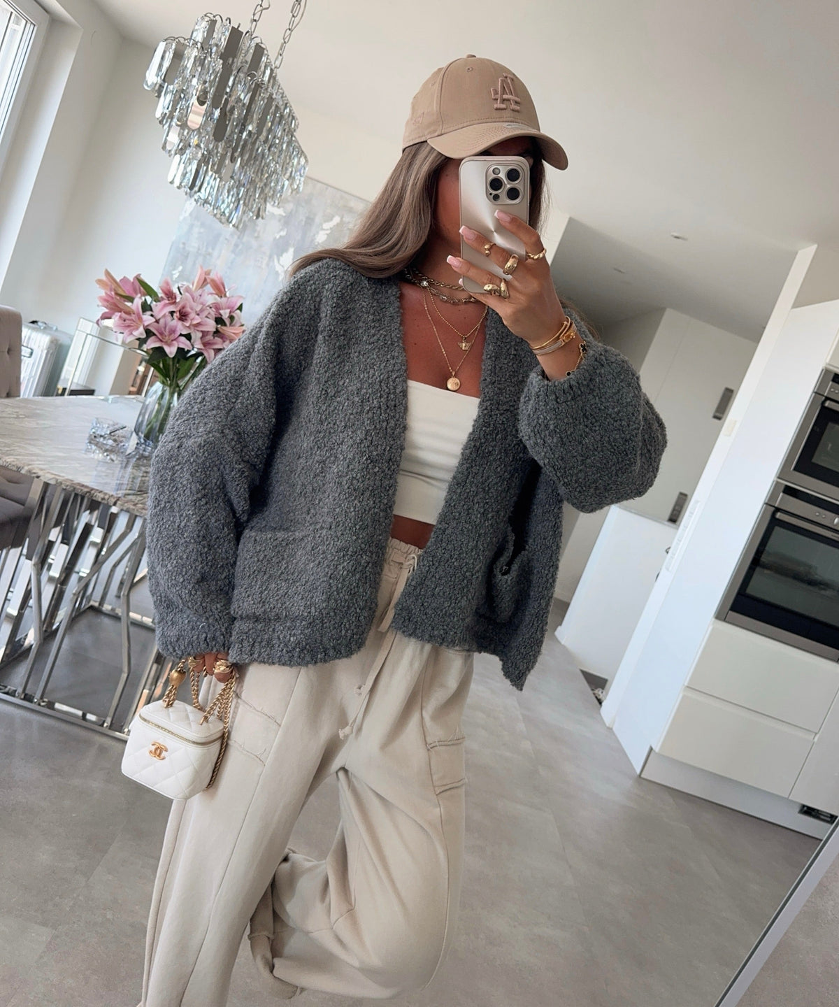 Boucle Cardigan Triana Dunkelgrau