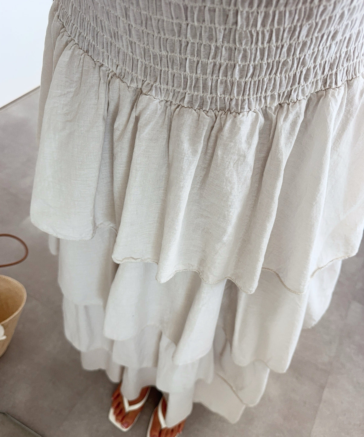 Vestido de algodón beige Karolina