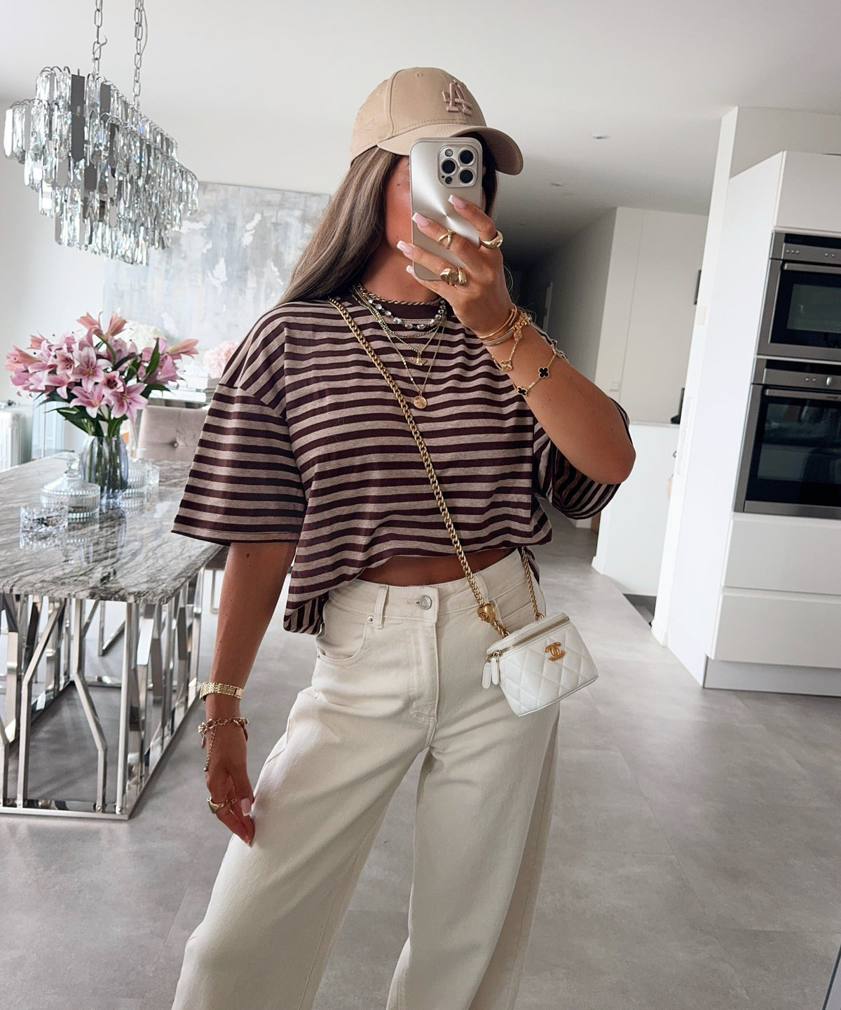 Streifen Shirt Tailou Braun