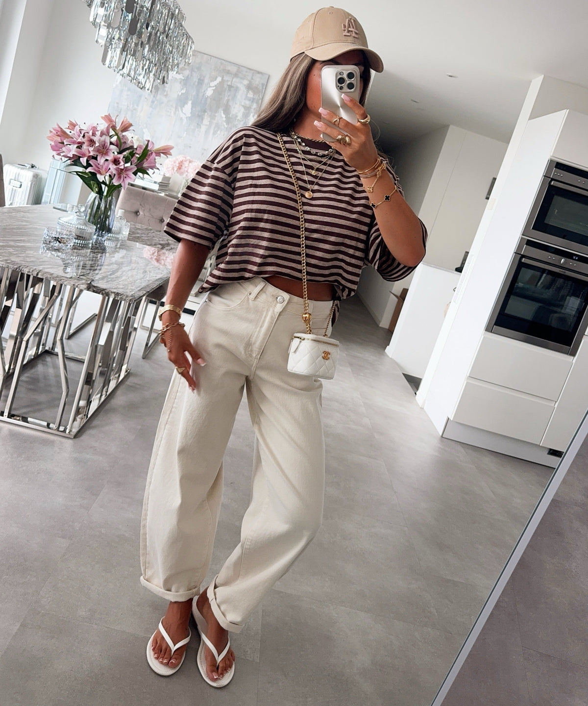 Streifen Shirt Tailou Braun