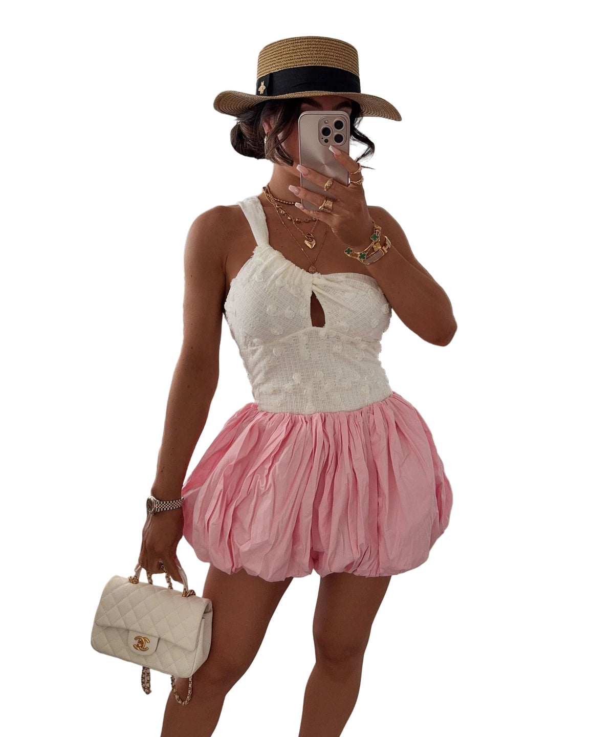Falda globo rosa – elegante y voluminosa