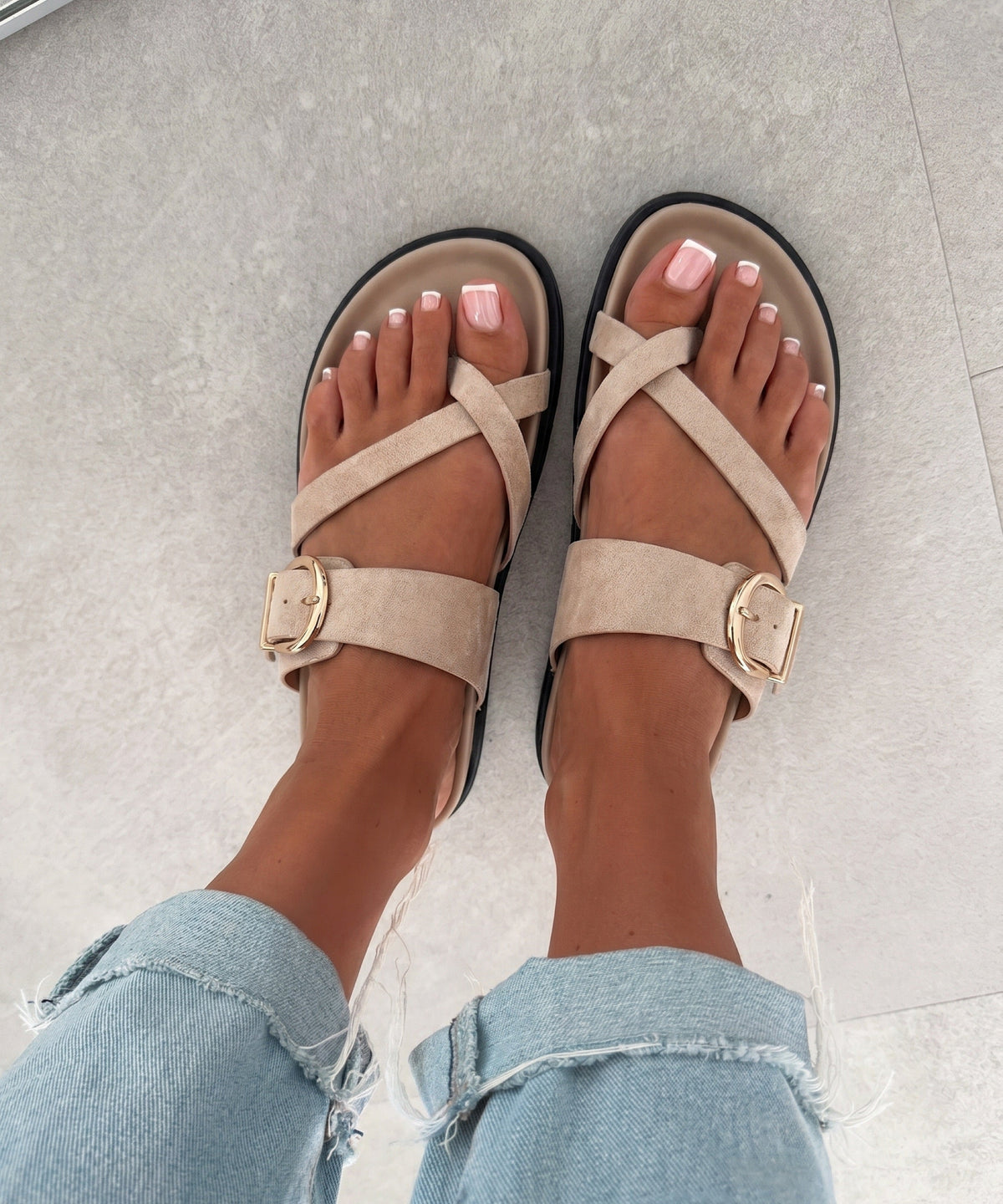 Pantoletten Zarina Beige