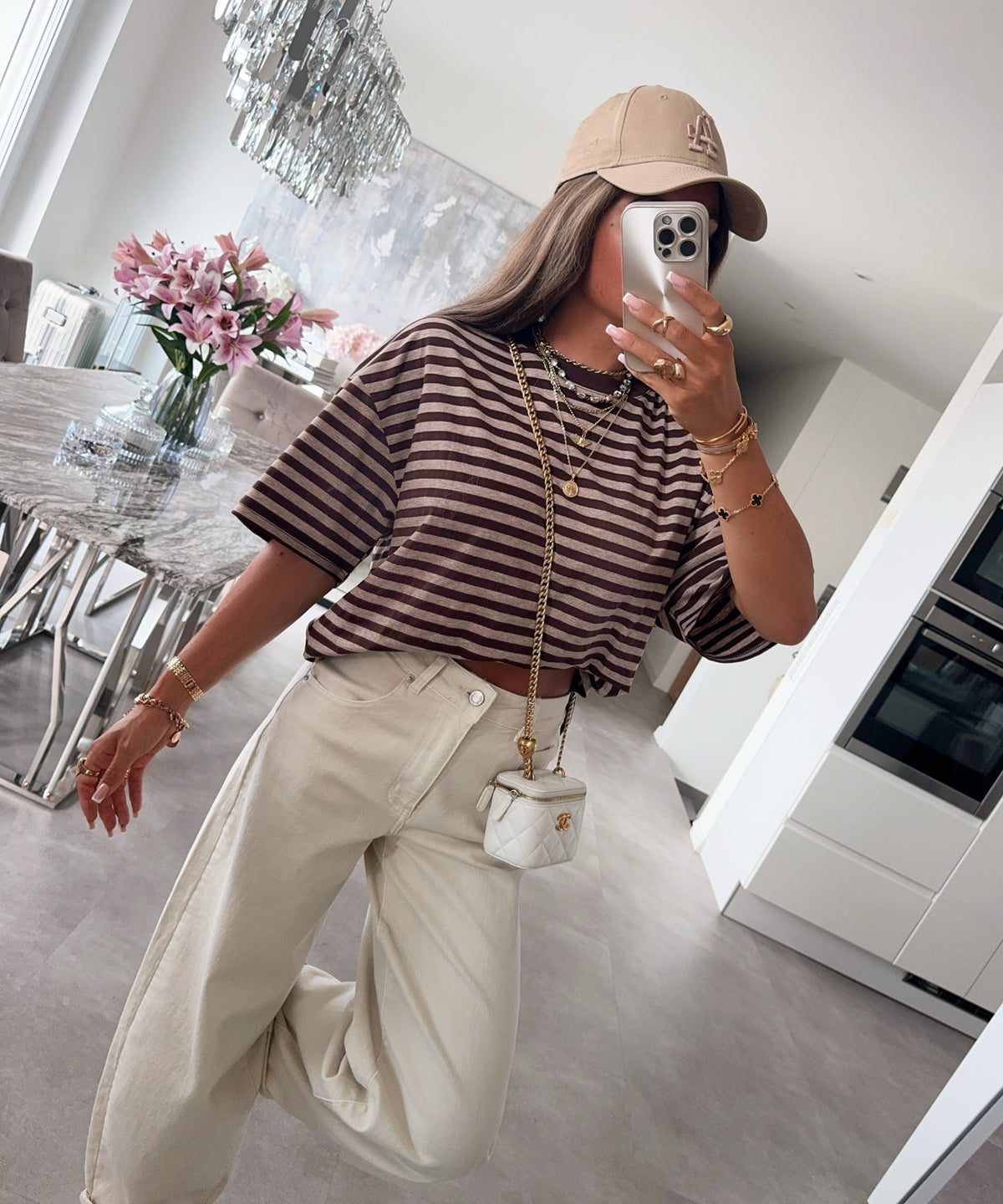 Streifen Shirt Tailou Braun