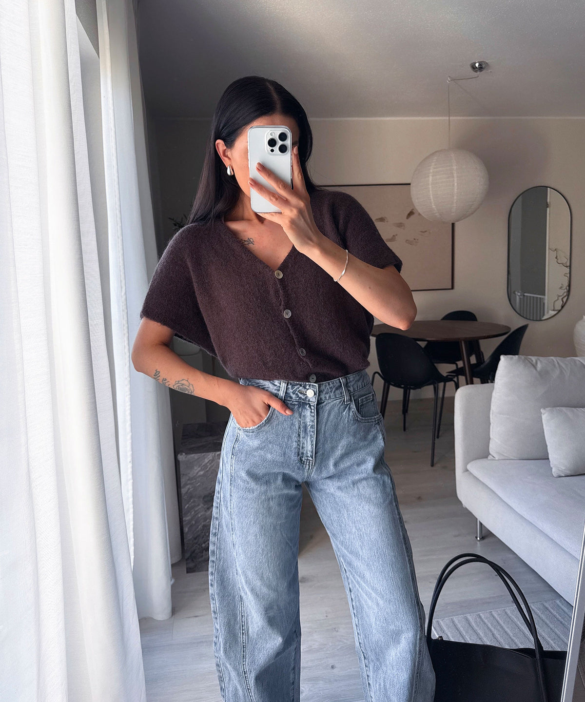 Jeans barrel Cleonita en azul claro